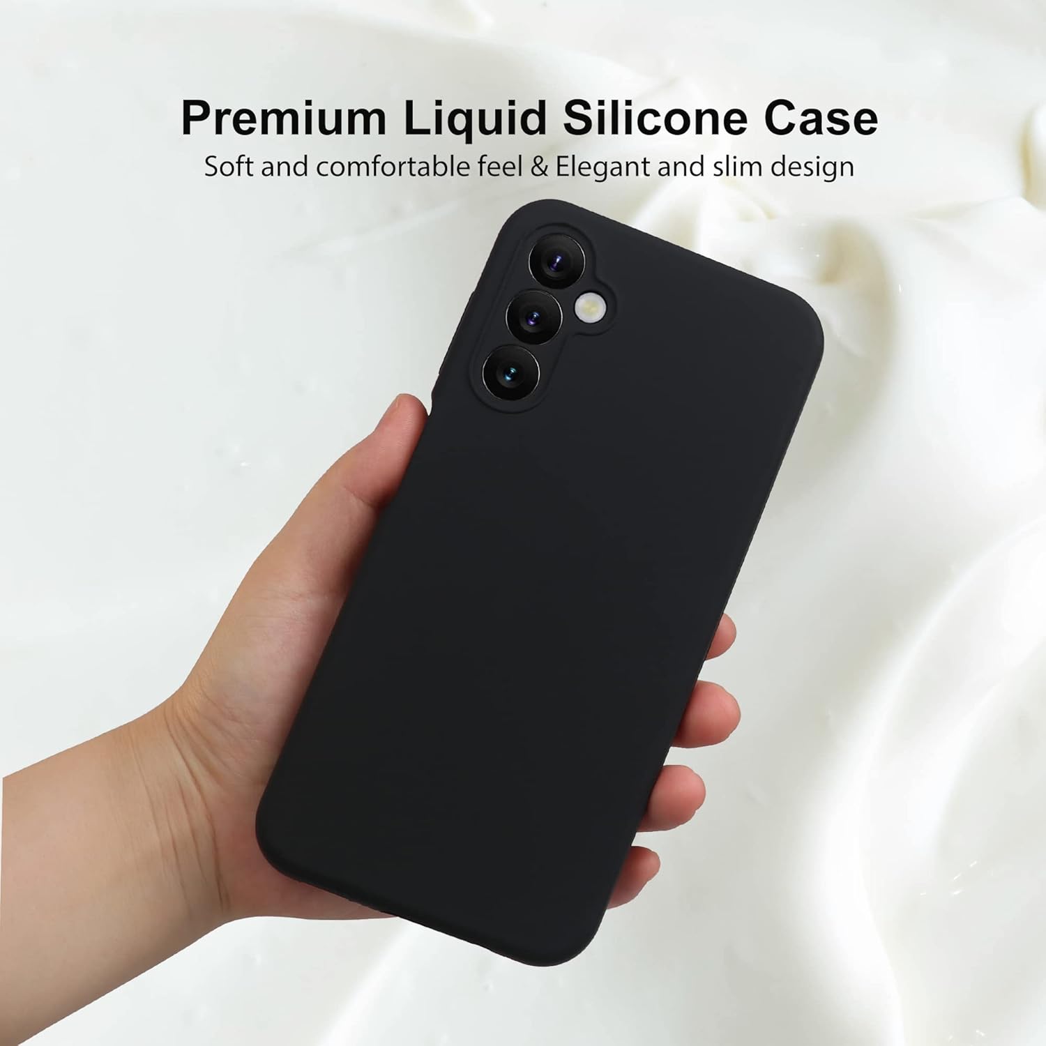 Liquid Silicone Case/cover for Samsung Galaxy A14 4G/5G. Jelly Rubber Bumper Case with inside Soft Microfiber Lining