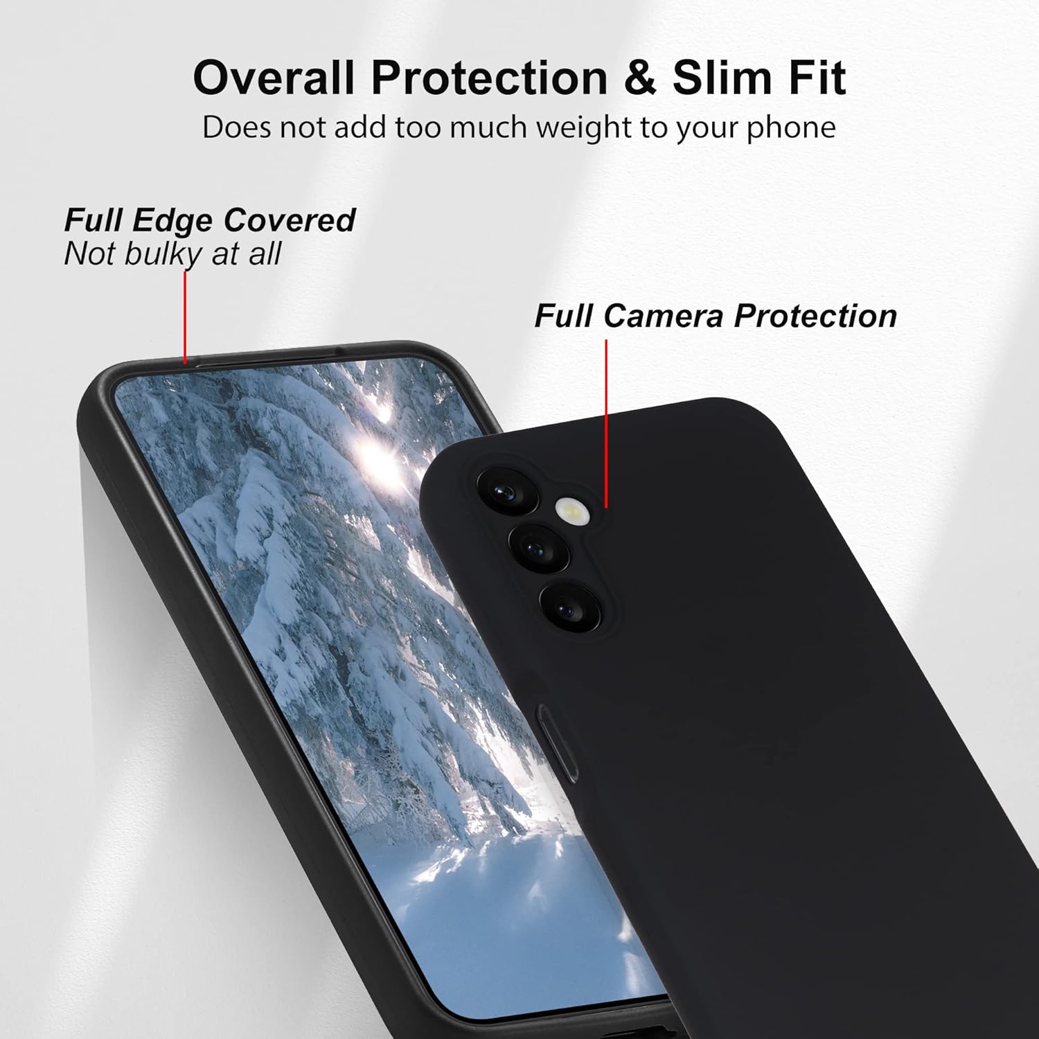 Liquid Silicone Case/cover for Samsung Galaxy A14 4G/5G. Jelly Rubber Bumper Case with inside Soft Microfiber Lining