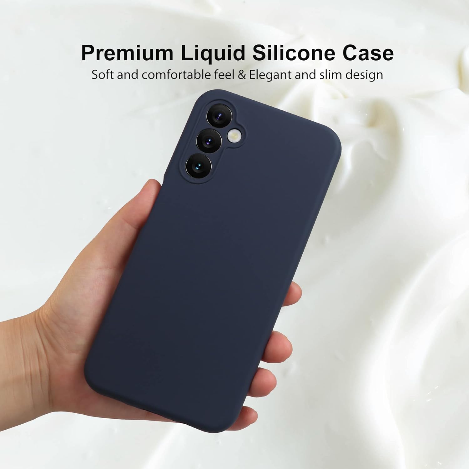 Liquid Silicone Case/cover for Samsung Galaxy A14 4G/5G. Jelly Rubber Bumper Case with inside Soft Microfiber Lining