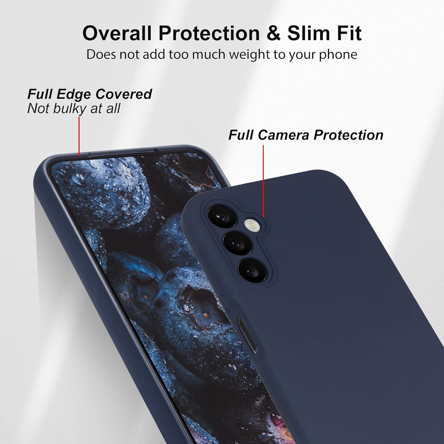 Liquid Silicone Case/cover for Samsung Galaxy A14 4G/5G. Jelly Rubber Bumper Case with inside Soft Microfiber Lining