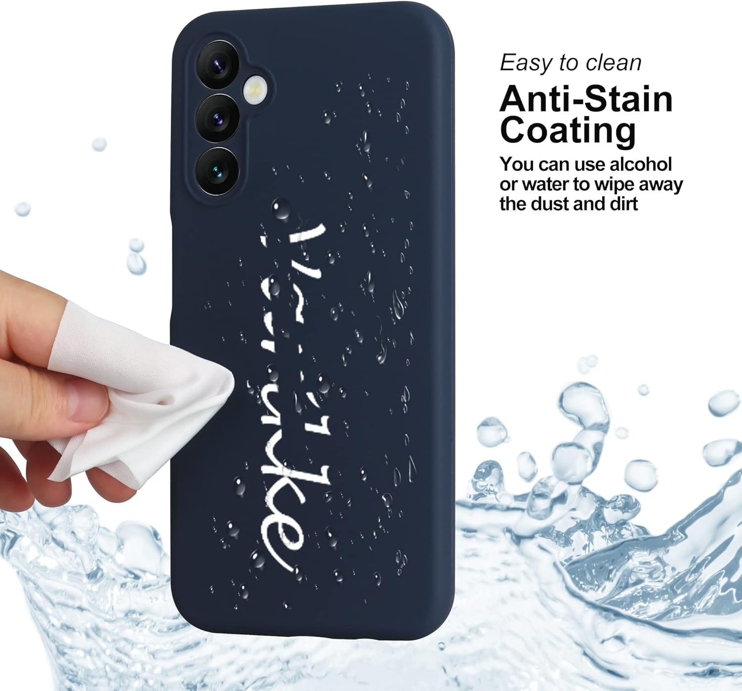 Liquid Silicone Case/cover for Samsung Galaxy A14 4G/5G. Jelly Rubber Bumper Case with inside Soft Microfiber Lining