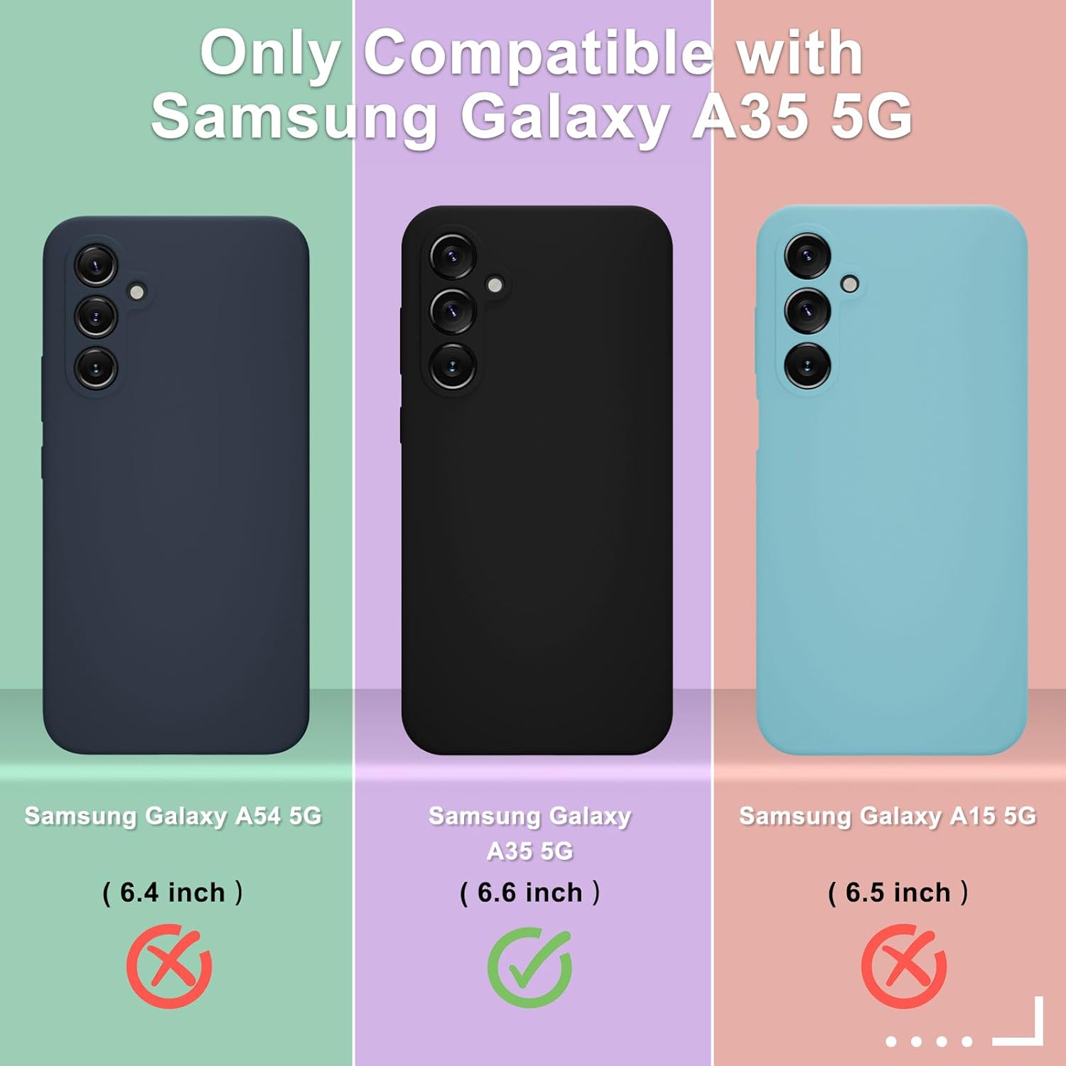 Liquid Silicone Case/cover for Samsung Galaxy A35 5G. Jelly Rubber Bumper Case with inside Soft Microfiber Lining-Case only