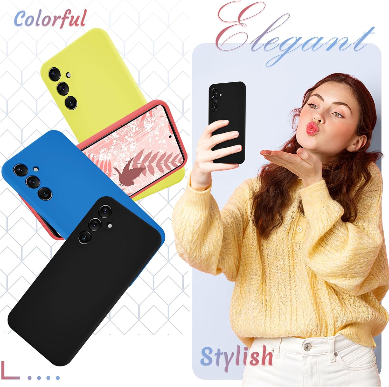 Liquid Silicone Case/cover for Samsung Galaxy A35 5G. Jelly Rubber Bumper Case with inside Soft Microfiber Lining-Case only
