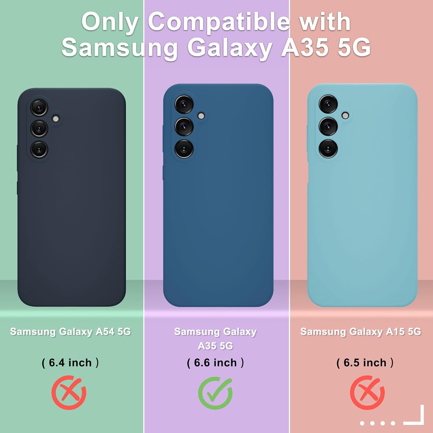 Liquid Silicone Case/cover for Samsung Galaxy A35 5G. Jelly Rubber Bumper Case with inside Soft Microfiber Lining-Case only