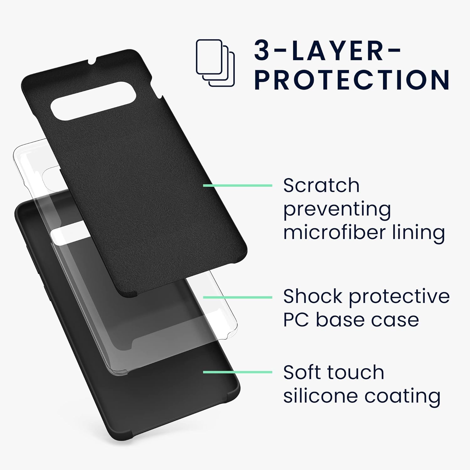 Liquid Silicone Case/cover for Samsung Galaxy S10 plus/ S10+. Jelly Rubber Bumper Case with inside Soft Microfiber Lining