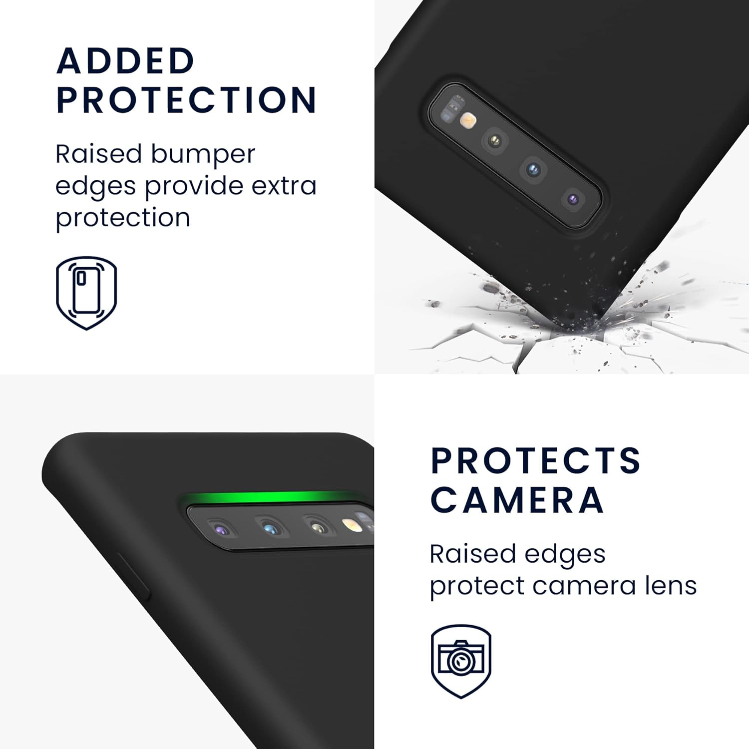Liquid Silicone Case/cover for Samsung Galaxy S10 plus/ S10+. Jelly Rubber Bumper Case with inside Soft Microfiber Lining