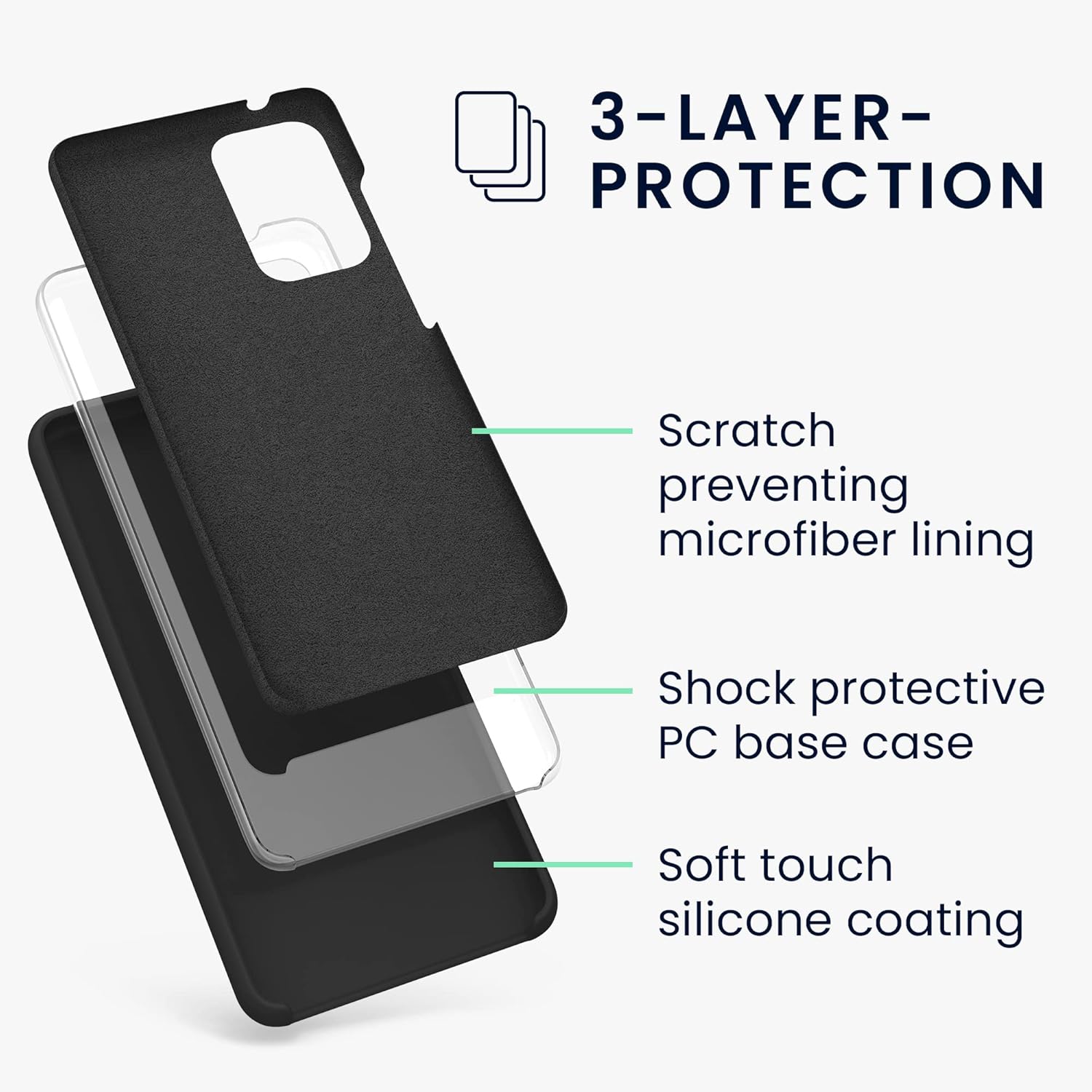 Liquid Silicone Case/cover for Samsung Galaxy A52 /A52 5G /A52s 5G. Jelly Rubber Bumper Case with inside Soft Microfiber Lining
