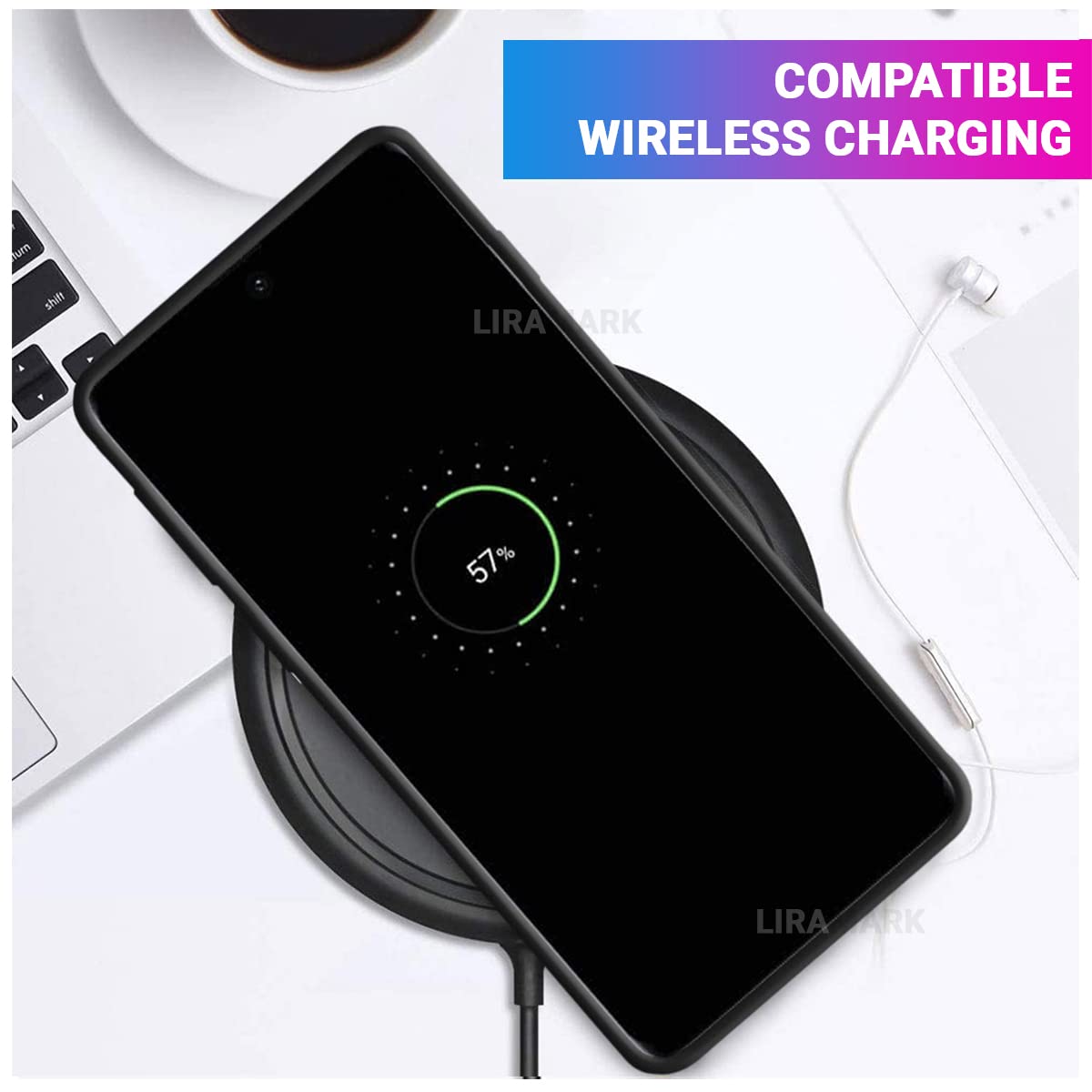 Liquid Silicone Case/cover for Samsung Galaxy Note 10 plus (+). Jelly Rubber Bumper Case with inside Soft Microfiber Lining