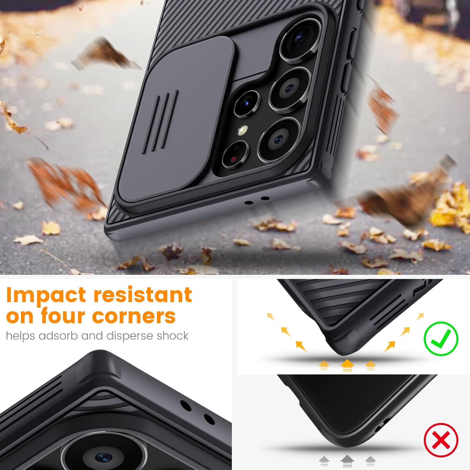 Nillkin Galaxy S24 Ultra Case with Camera Cover, CamShield Pro for Samsung S24 Ultra 5G Phone Case, Slim Fit Thin Shockproof Cover