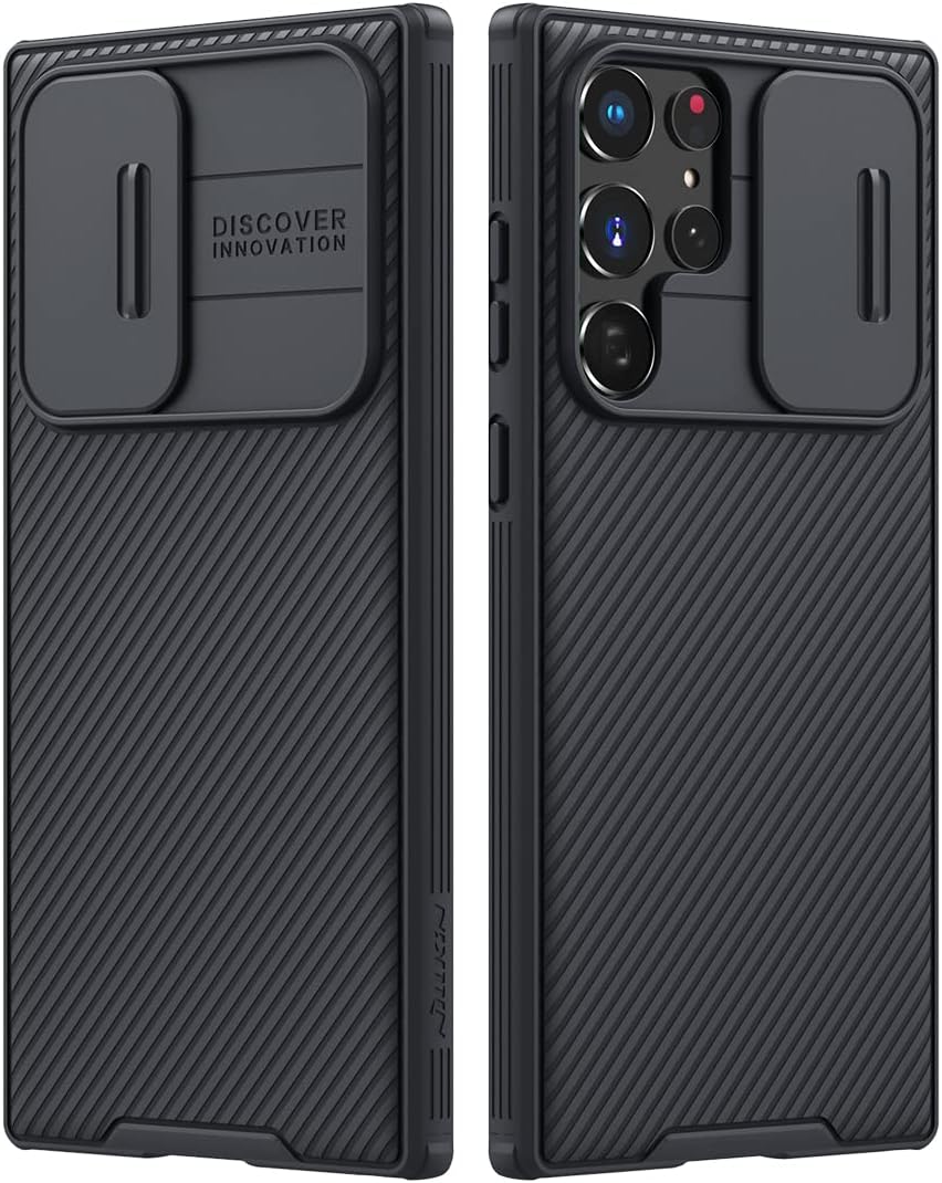 Nillkin Phone Case 2022, CamShield Pro Case with Slide Camera Cover, Slim Case for Samsung s22 ultra 5g case 6.8'' - Black