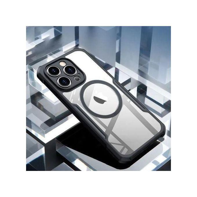 Xundd Back Transparent Side Black TPU Back Cover Case for iphone 16 Pro Max (Back Transparent Side Black)Xundd Beatle Shockproof Back Cover Case