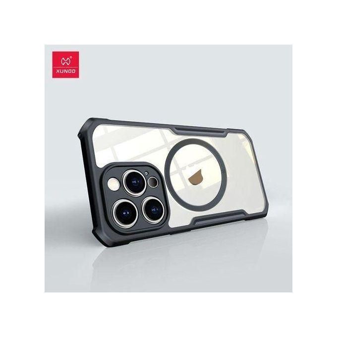 Xundd Back Transparent Side Black TPU Back Cover Case for iphone 16 Pro Max (Back Transparent Side Black)Xundd Beatle Shockproof Back Cover Case