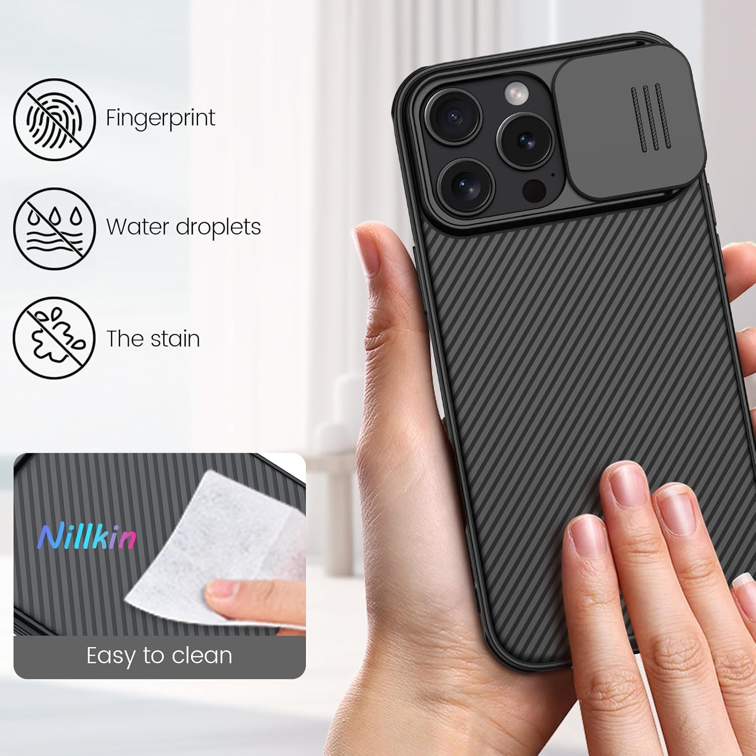 Nillkin for iPhone 16 Pro Max Case with Camera Protection Cover, CamShield Pro Case for iPhone 16 Pro Max Slim Stylish Protective Case Compatible for iPhone 16 Pro Max 5G 6.9