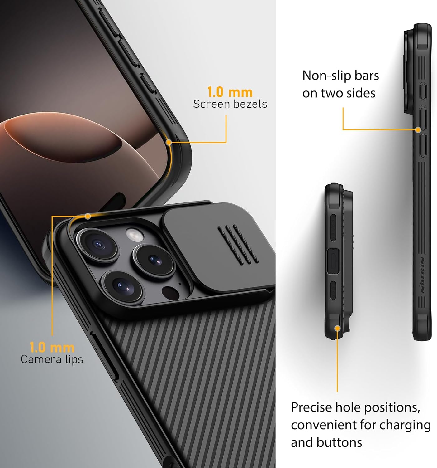 Nillkin for iPhone 16 Pro Max Case with Camera Protection Cover, CamShield Pro Case for iPhone 16 Pro Max Slim Stylish Protective Case Compatible for iPhone 16 Pro Max 5G 6.9