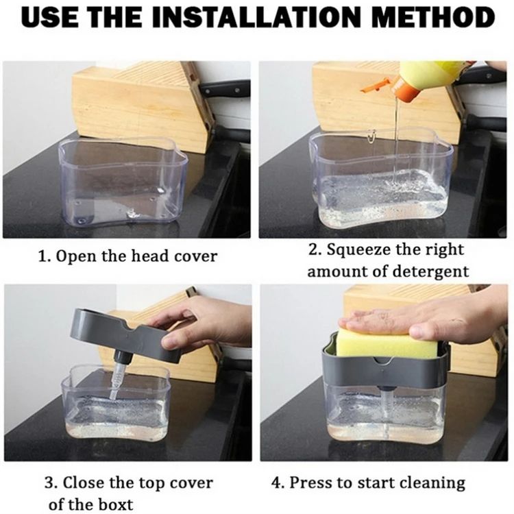 Kitchen Soap Dispenser | Soap Pump Sponge Caddy | New Kitchen 2-in-1 Manual