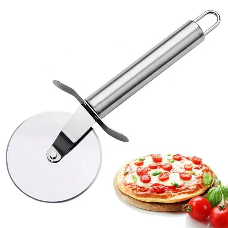 Single Wheel Stainless Steel Pizza Knife Multifunctional Tool Cutter | Stainless Steel Pizza Cutter Round Wheel Roller | Pizza Slicer