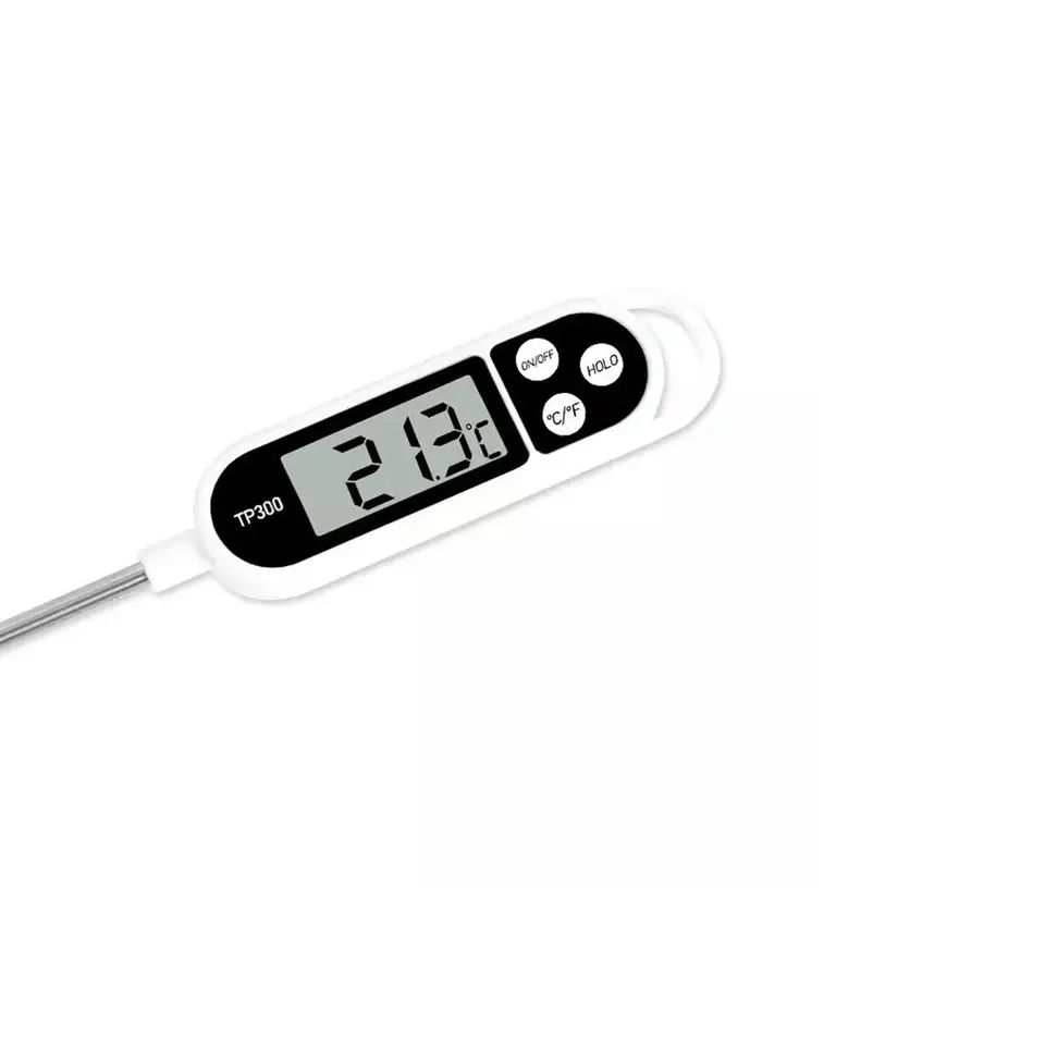 Instant-Read Digital Probe Meat Thermometer - Precise Food Temperature Gauge for Grilling, Cooking, and Baking - Stainless Steel Long Probe, Backlit Display Accurate and Fast Readings