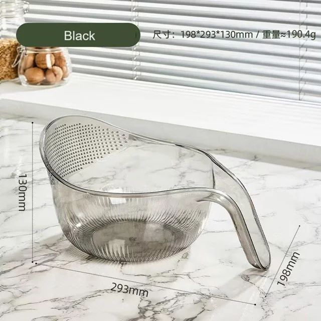 Perforated Wash Rice Colander with Handle Strainer Sieve Washing Bowl For Rice, Fruits & Vegetables.