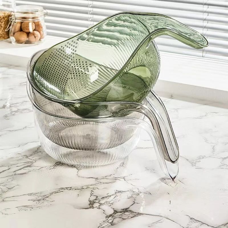 Perforated Wash Rice Colander with Handle Strainer Sieve Washing Bowl For Rice, Fruits & Vegetables.
