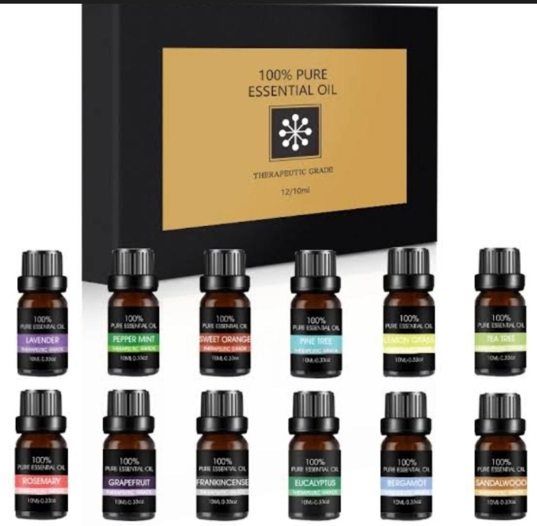 6Pcs Natural Essential Oils Set (10mls Each) High Quality Aromatherapy Essential Oils Gift Set Diffuser Oils Therapeutic Grade Oils Set for humidifiers, diffusers and scented candles.