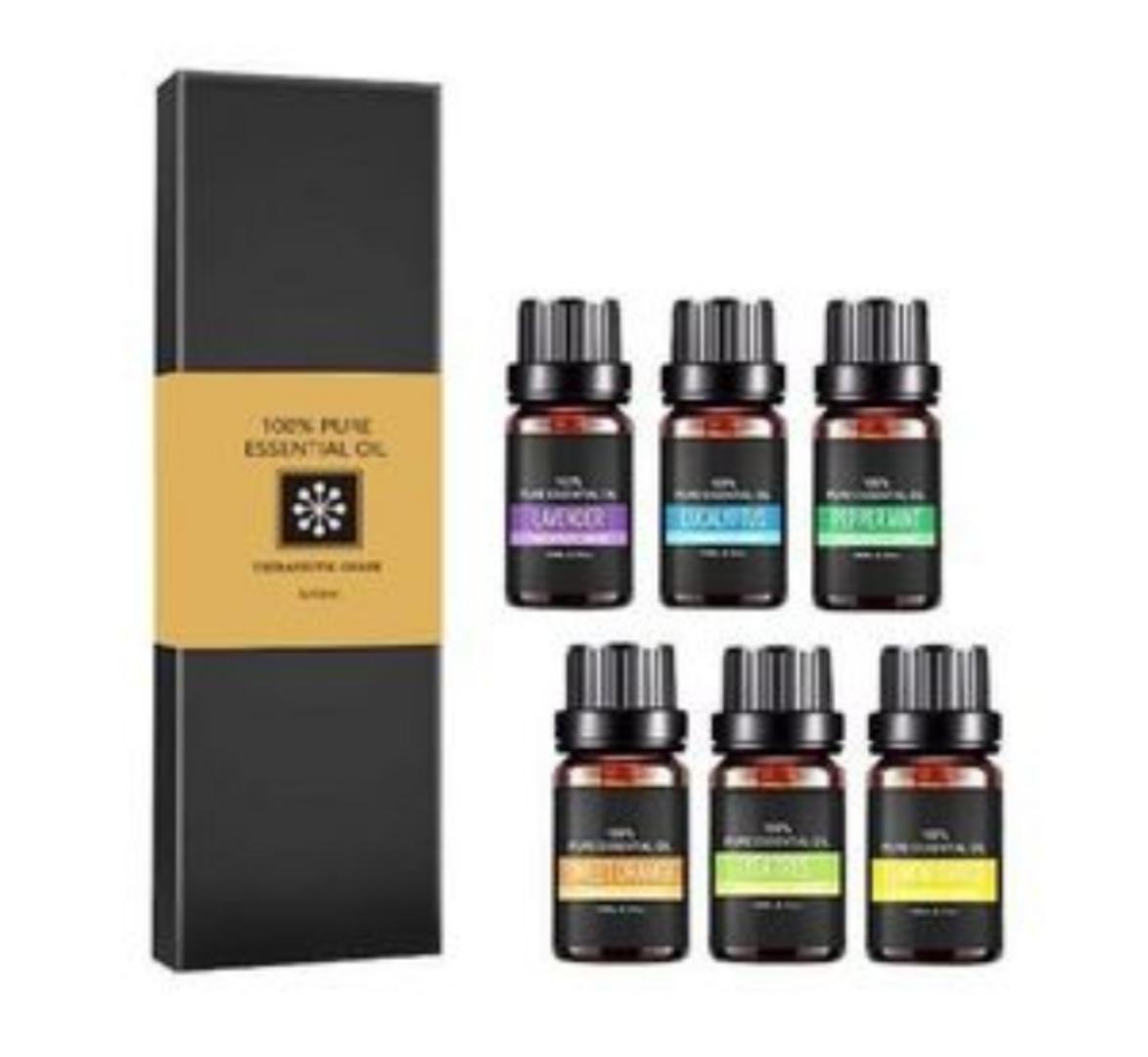 6Pcs Natural Essential Oils Set (10mls Each) High Quality Aromatherapy Essential Oils Gift Set Diffuser Oils Therapeutic Grade Oils Set for humidifiers, diffusers and scented candles.