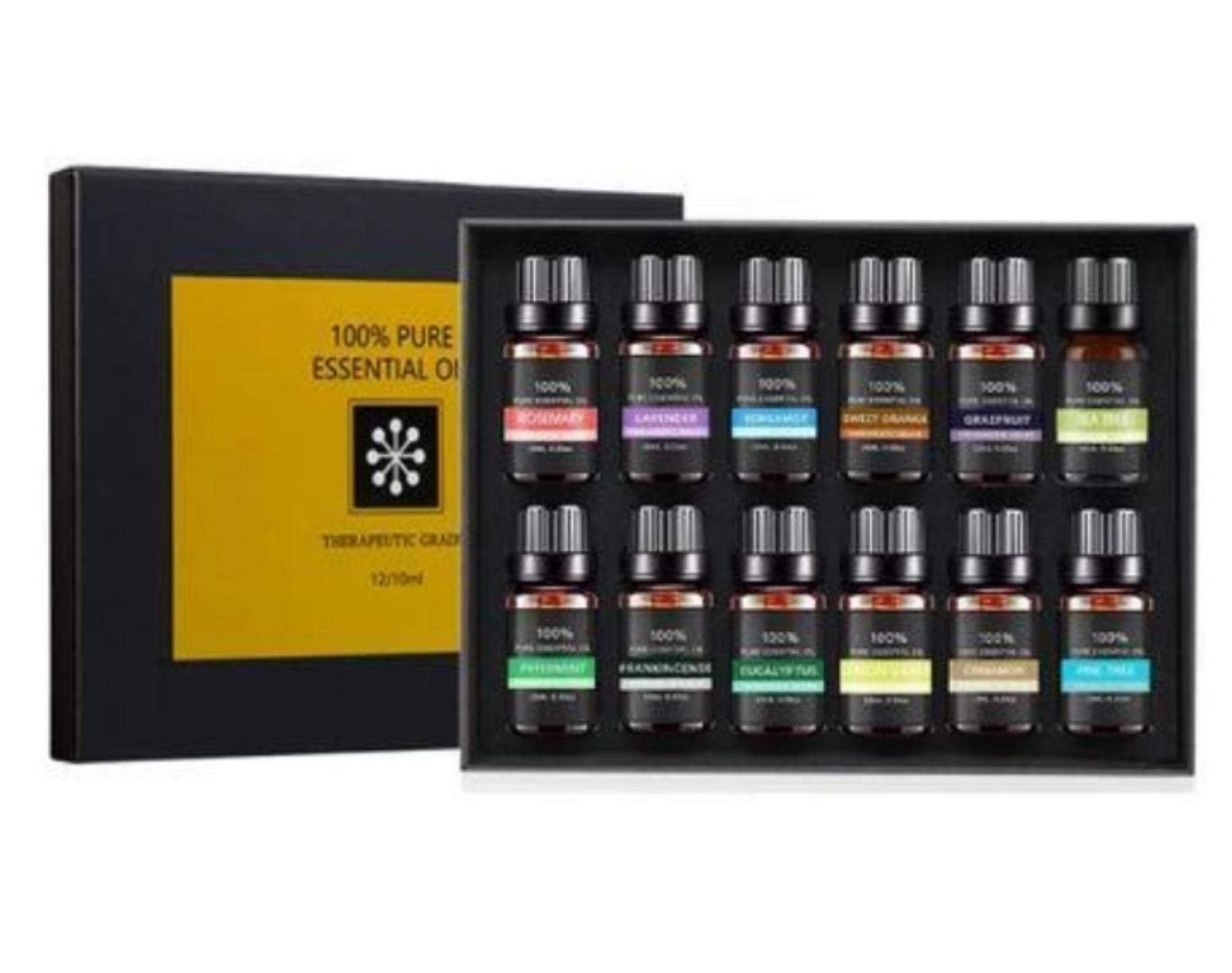 6Pcs Natural Essential Oils Set (10mls Each) High Quality Aromatherapy Essential Oils Gift Set Diffuser Oils Therapeutic Grade Oils Set for humidifiers, diffusers and scented candles.