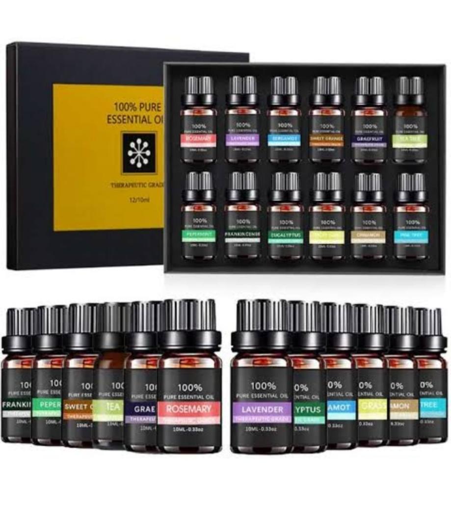 6Pcs Natural Essential Oils Set (10mls Each) High Quality Aromatherapy Essential Oils Gift Set Diffuser Oils Therapeutic Grade Oils Set for humidifiers, diffusers and scented candles.
