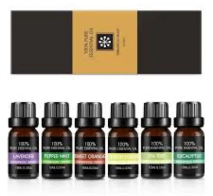 6Pcs Natural Essential Oils Set (10mls Each) High Quality Aromatherapy Essential Oils Gift Set Diffuser Oils Therapeutic Grade Oils Set for humidifiers, diffusers and scented candles.