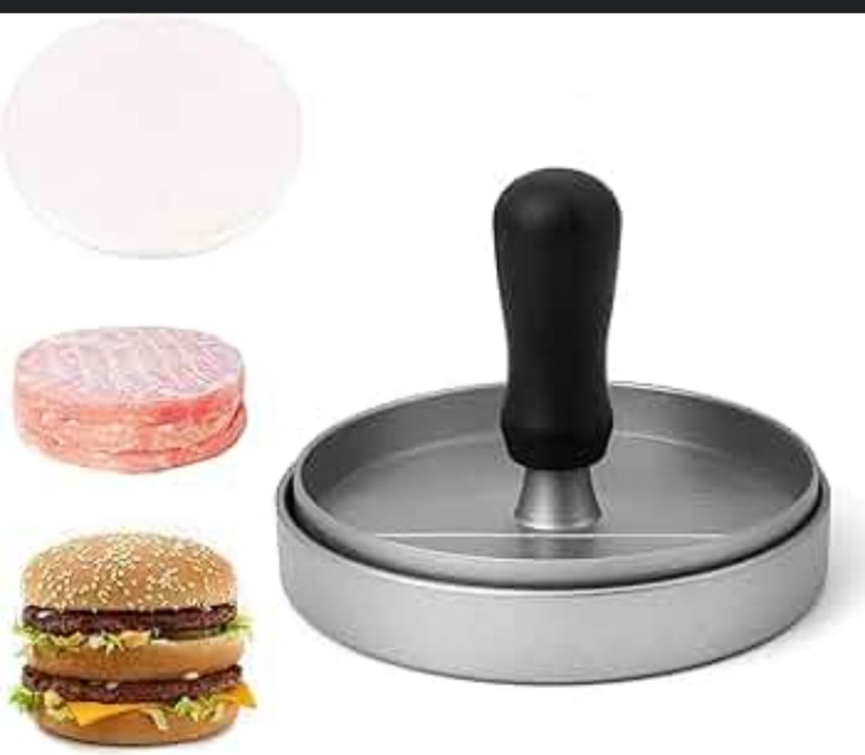 Stainless Steel Burger Press | Heavy-Duty and Rust-Resistant | Non-Stick Surface for Perfectly Shaped Patties | Ideal for Grilling, BBQ, and Kitchen Use Burger Press Patty Maker Hamburger Maker