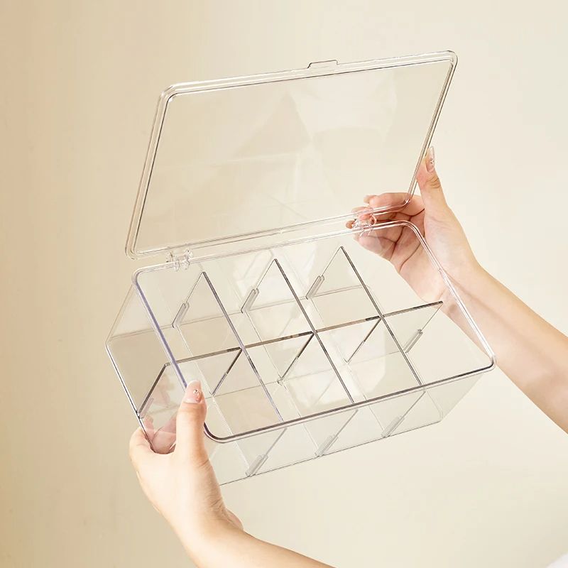 Acrylic Multifunctional 8 Compartment Clear Tea Bag Organiser – Clear, Stylish Storage for Tea Bags and Accessories