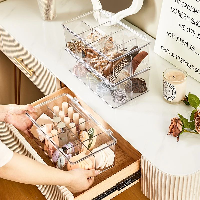 Acrylic Multifunctional 8 Compartment Clear Tea Bag Organiser – Clear, Stylish Storage for Tea Bags and Accessories