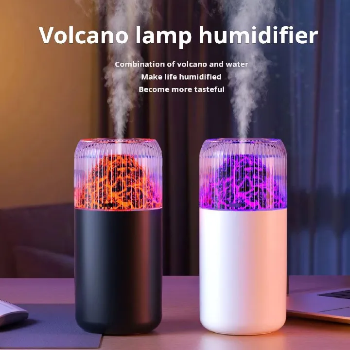 USB Volcano Humidifier with Color-Changing LED Light | Stylish and Relaxing Home Air Freshener