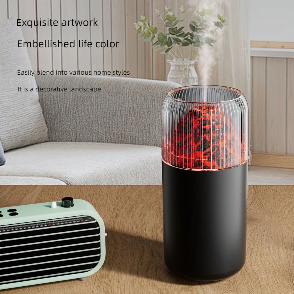 USB Volcano Humidifier with Color-Changing LED Light | Stylish and Relaxing Home Air Freshener