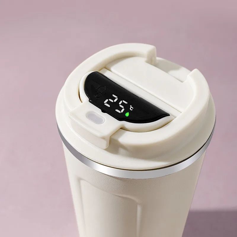 500ml Insulated Coffee Thermo Mug with Smart LED Temperature Display | Stylish and Leak-Proof Travel Mug Travel and To go Drinkware, Water bottle, Coffee Tumbler