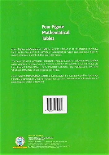 FOUR FIGURE KNEC MATHEMATICAL TABLE 7TH EDITION