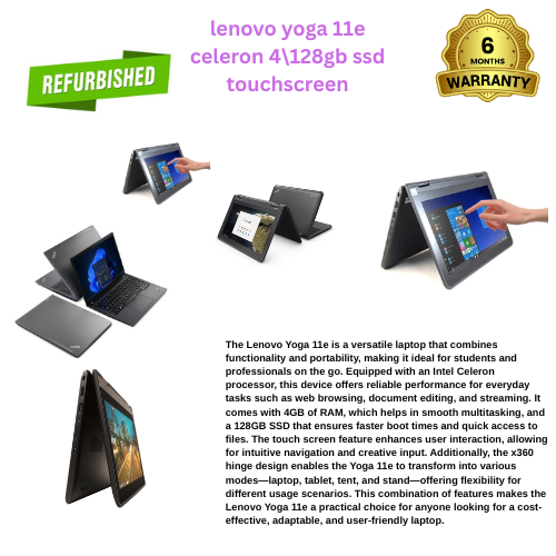 PORTABLE LAPTOP LENOVO YOGA 11E INTEL CELERON TOUCH SCREEN X360 4GB RAM MEMORY 128GB SSD