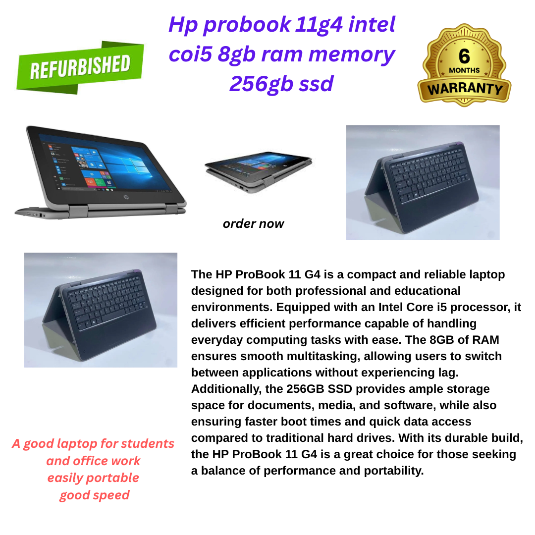 BEST LAPTOP HP PROBOOK 11G4 INTEL CORE I5 8TH GENERATION 8GB RAM MEMORY 256GB SSD TOUCH AND X360  GREY COLOR