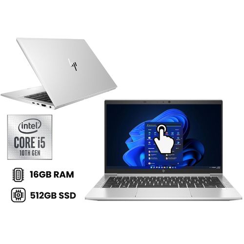 REFURBISHED HP Elite-book 830 G7 Core I5 10th Generation 16GB RAM 512GB SSD 13.3 Inches Touchscreen, Windows 11 Pro, Quad Core, HDMI, Refurbished Laptop touch screen and x360