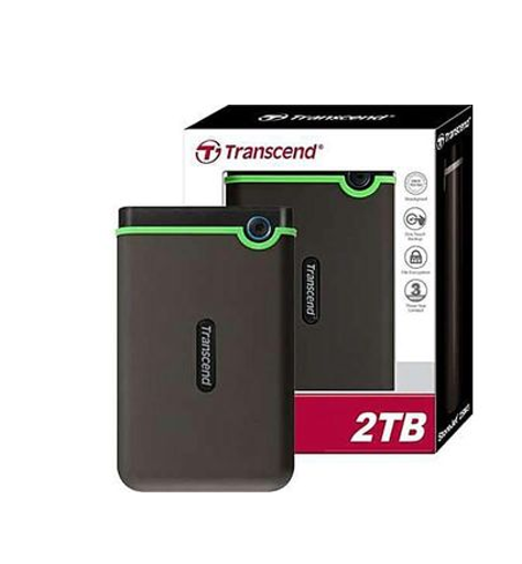 BRAND NEW FAST ,PORTABLE AND RELIABLE -EXTERNAL 2TB TRANSCEND  HARD-DISK GREEN,BLACK COLOR FOR DATA STORAGE