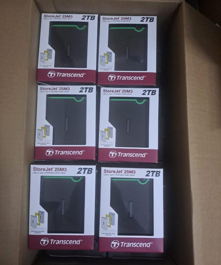 BRAND NEW FAST ,PORTABLE AND RELIABLE -EXTERNAL 2TB TRANSCEND  HARD-DISK GREEN,BLACK COLOR FOR DATA STORAGE