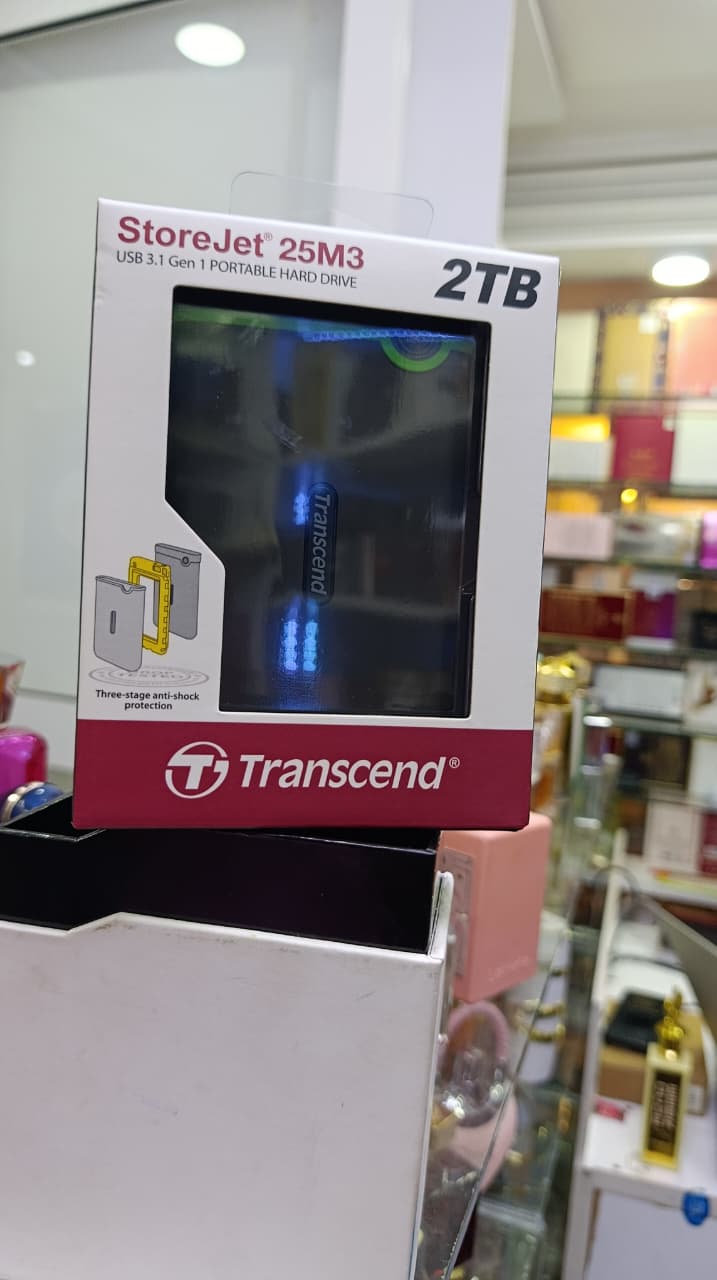 BRAND NEW FAST ,PORTABLE AND RELIABLE -EXTERNAL 2TB TRANSCEND  HARD-DISK GREEN,BLACK COLOR FOR DATA STORAGE