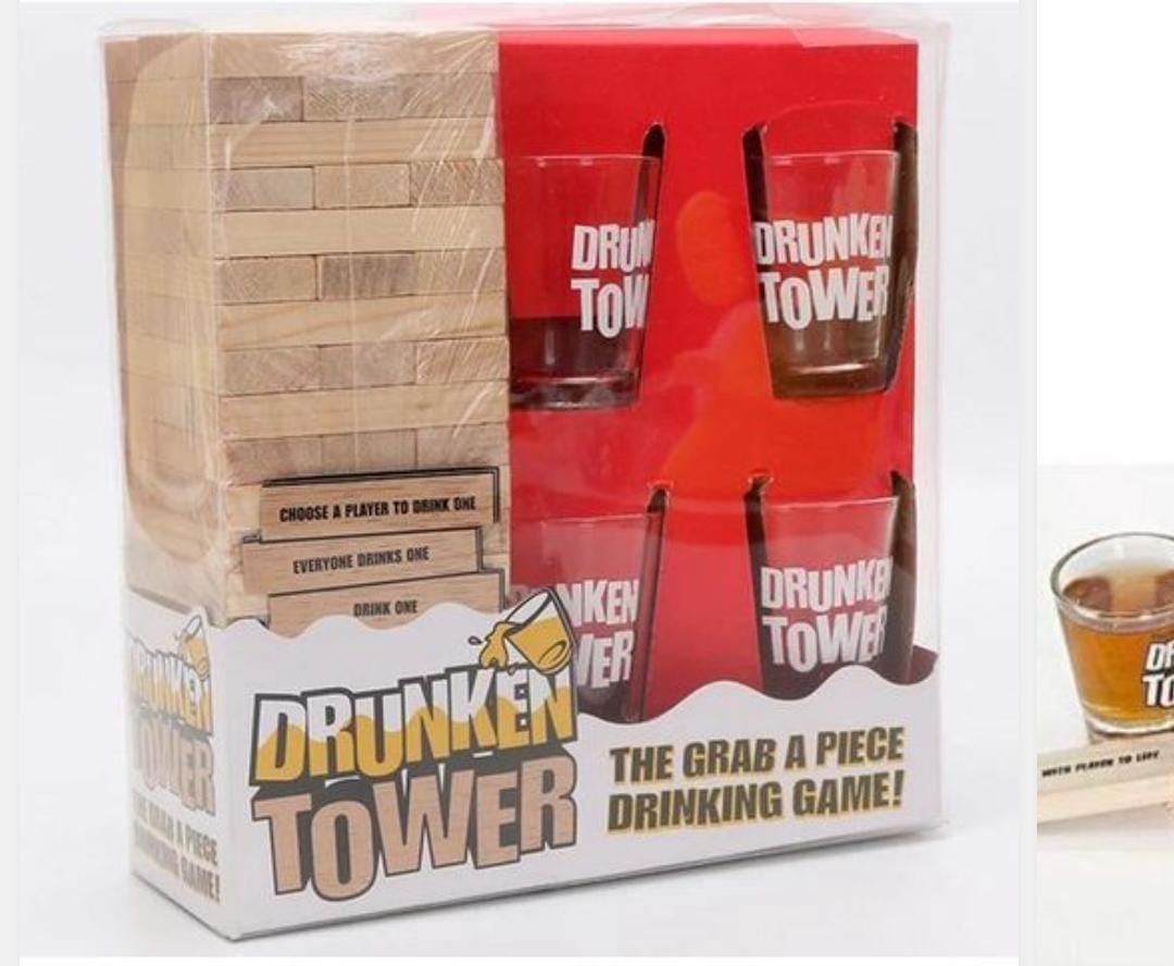 JENGA GAME DRUNK TOWER JENGA Drunken Tower Jenga Wooden Building Blocks Game DRUNKEN TOWER GAME