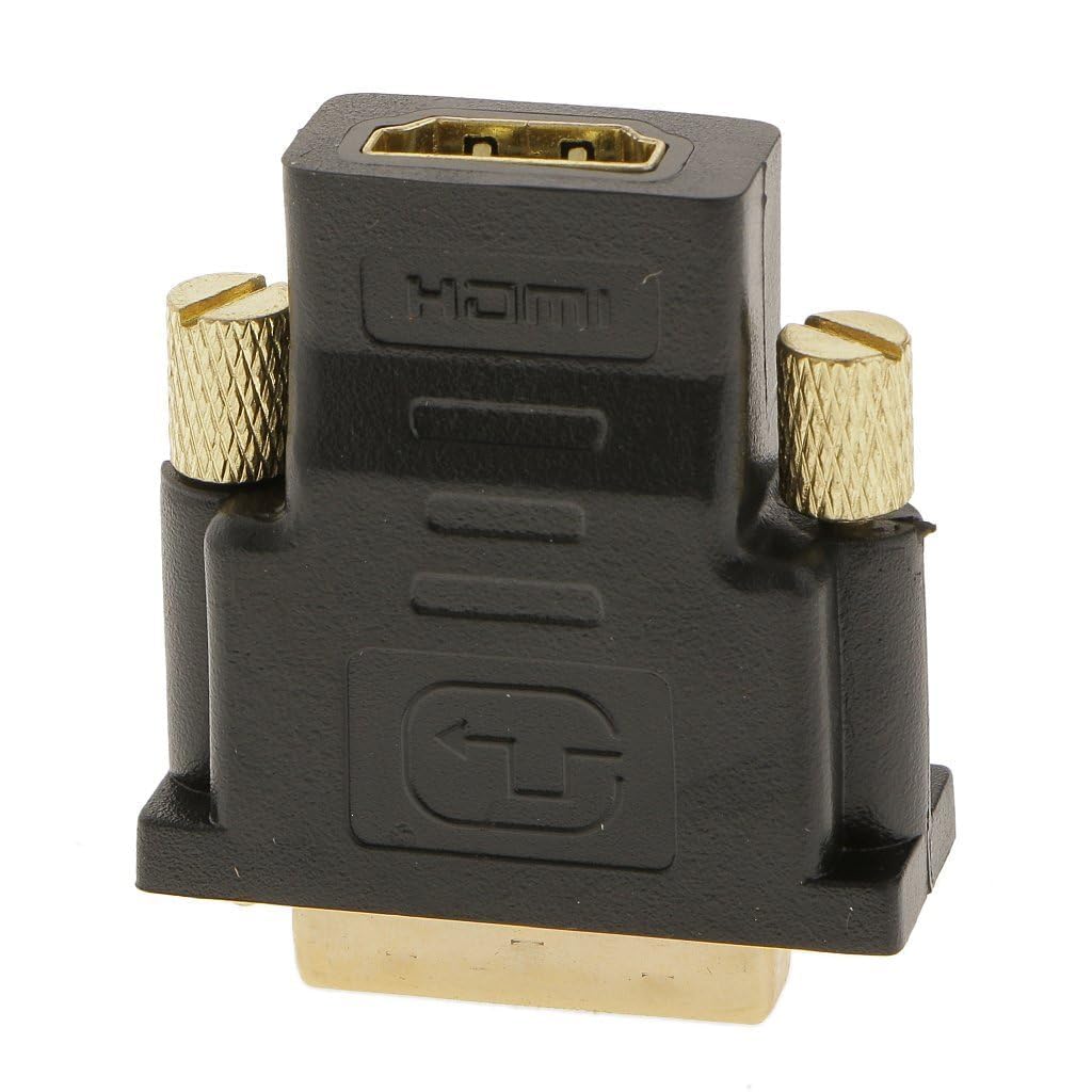 DVI-I (24+5) Pin Male to HDMI Female Adapter Connector Gold Plated Stylish - Black | DVI to HDMI Connector