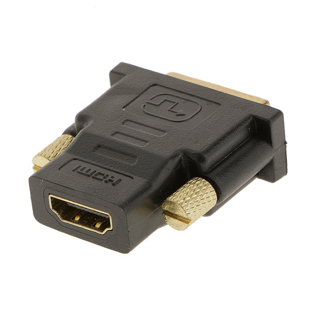 DVI-I (24+5) Pin Male to HDMI Female Adapter Connector Gold Plated Stylish - Black | DVI to HDMI Connector