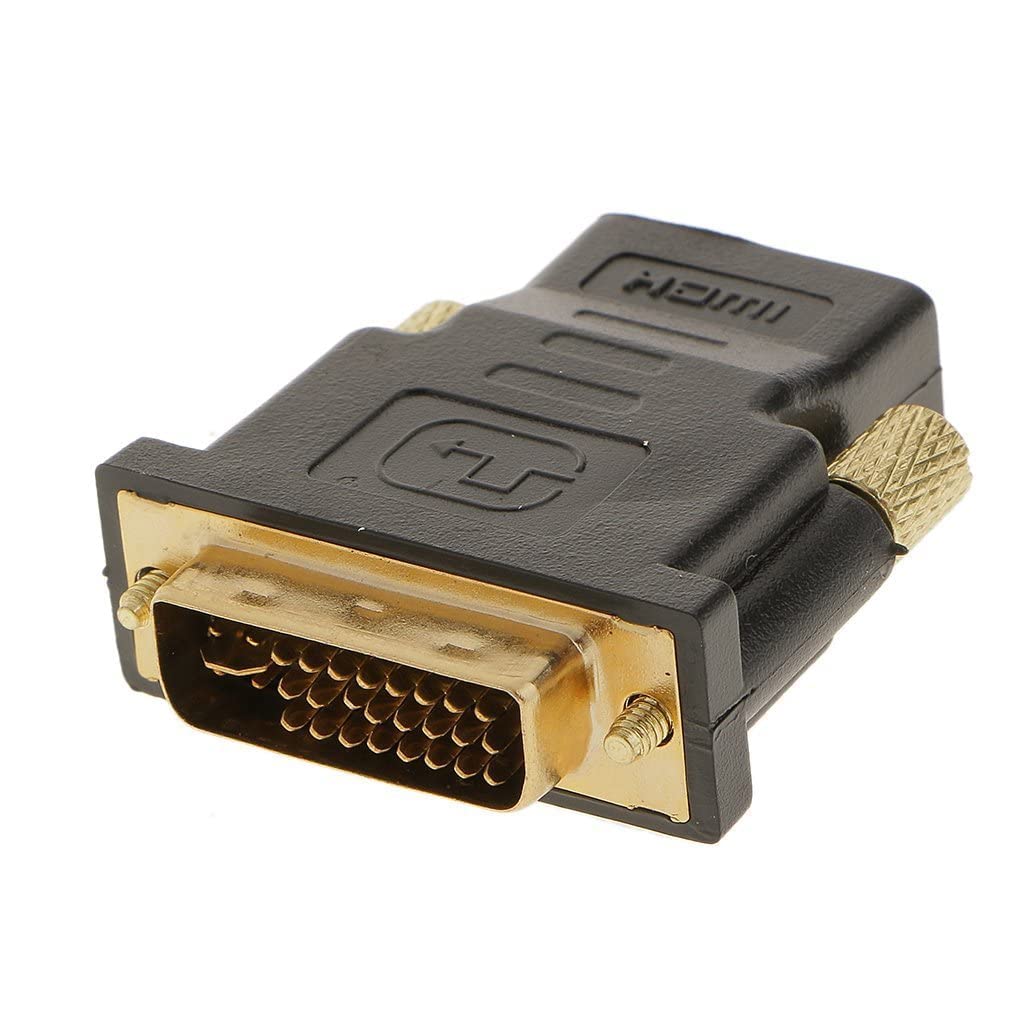 DVI-I (24+5) Pin Male to HDMI Female Adapter Connector Gold Plated Stylish - Black | DVI to HDMI Connector