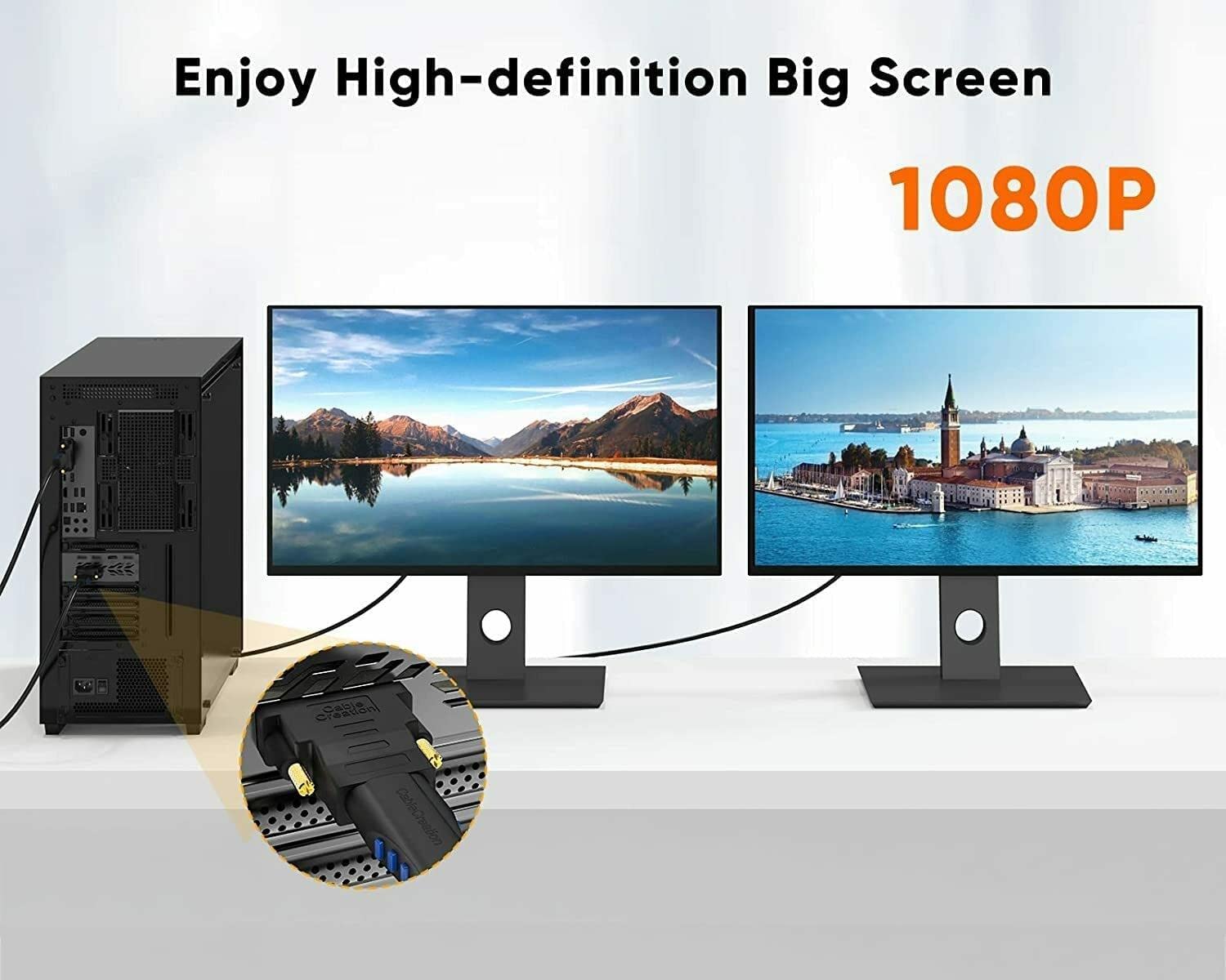 DVI-I (24+5) Pin Male to HDMI Female Adapter Connector Gold Plated Stylish - Black | DVI to HDMI Connector