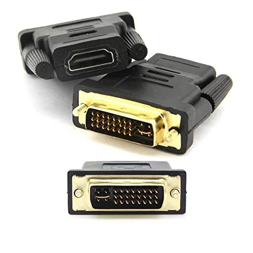 DVI-I (24+5) Pin Male to HDMI Female Adapter Connector Gold Plated Stylish - Black | DVI to HDMI Connector