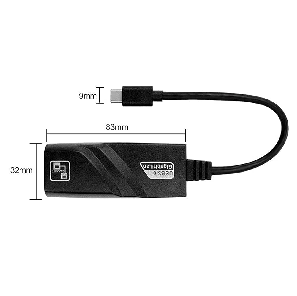 USB Type C 3.0 to Ethernet Adapter RJ45 Gigabit LAN 10/100/100 Mbps
