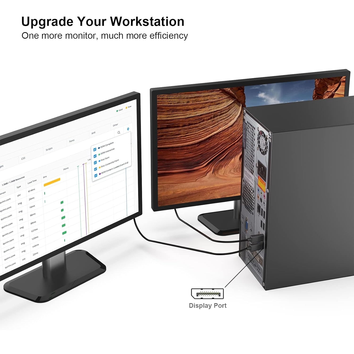 DisplayPort to DisplayPort Cable 4K 60HZ, DP Male to Male Cable Support 4K Resolution and Full 1080P HD with Video and Audio Compatible with HDTV, Projectors and Monitors, 1.8 Metres