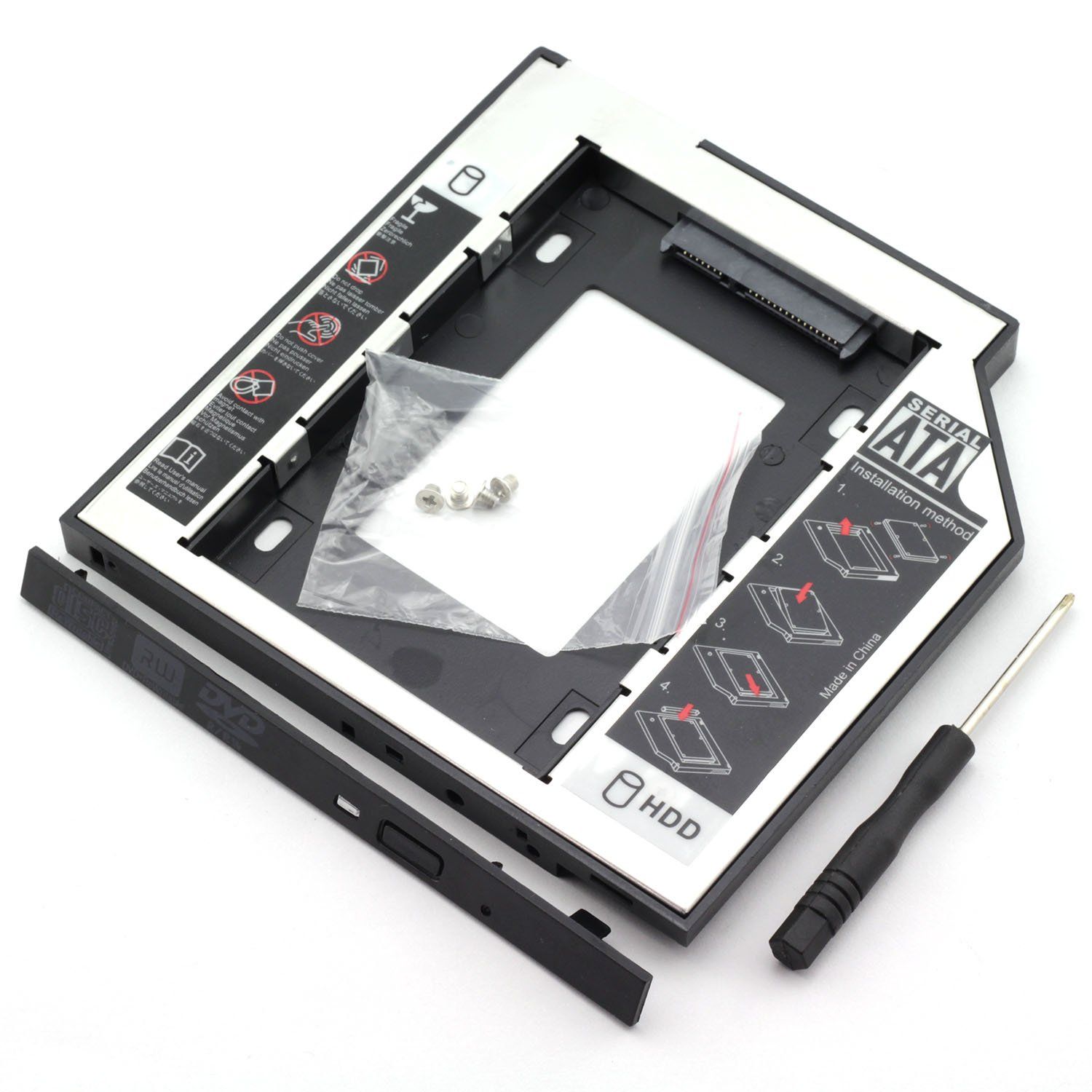 Universal 9.5Mm Second Hdd Caddy Sata 3.0 Hard Drive Adapter Ssd Hdd Hard Disk Enclosure Case for Laptop Optical Drive Bay